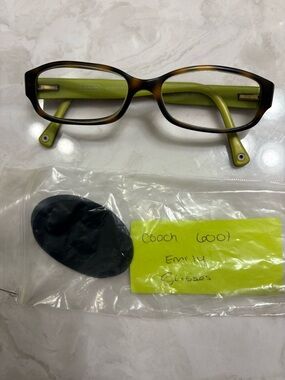 COACH HC6001 Emily Rectangular Frames in Tortoise with Lime Green Interior